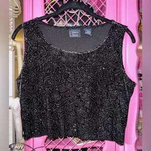 Vintage Laura Scott Velvet Mesh Top size small